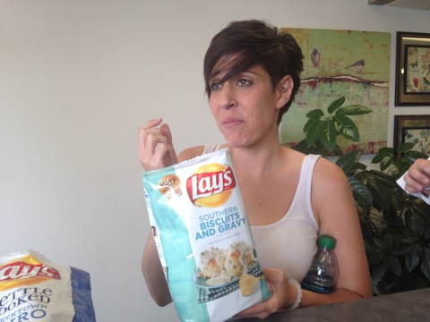 Marissa tries the Biscuits and Gravy flavor and it looks like this one's also a NO!