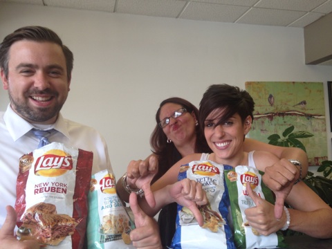 The team members choose the best least inedible flavors with a thumbs up. Maddy thinks all the flavors are disgusting!